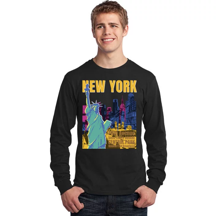 New York City Liberty Statue Tall Long Sleeve T-Shirt