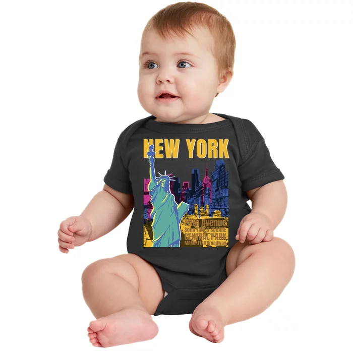 New York City Liberty Statue Baby Bodysuit