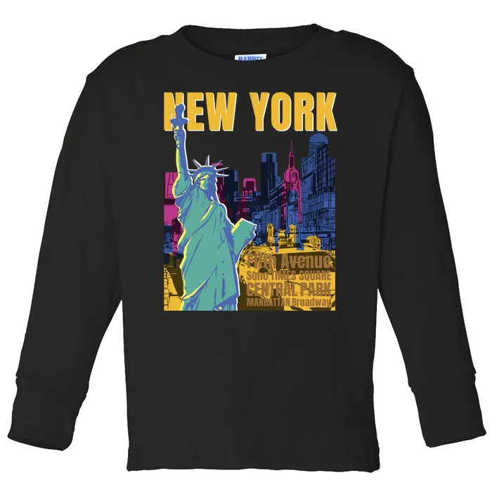 New York City Liberty Statue Toddler Long Sleeve Shirt