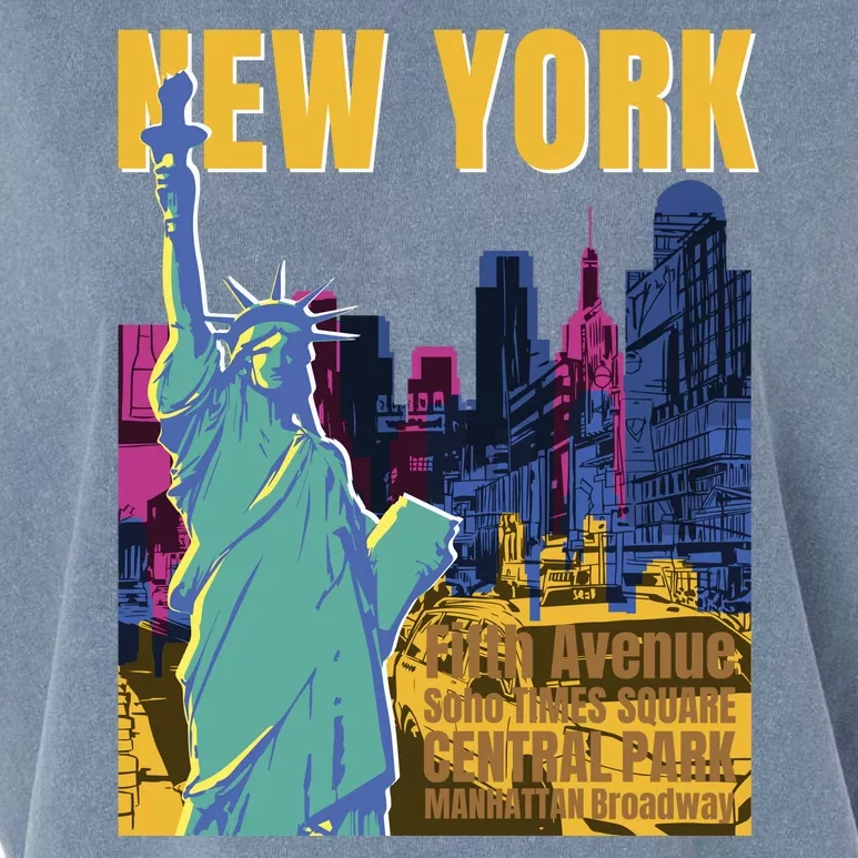 New York City Liberty Statue Garment-Dyed Women's Muscle Tee