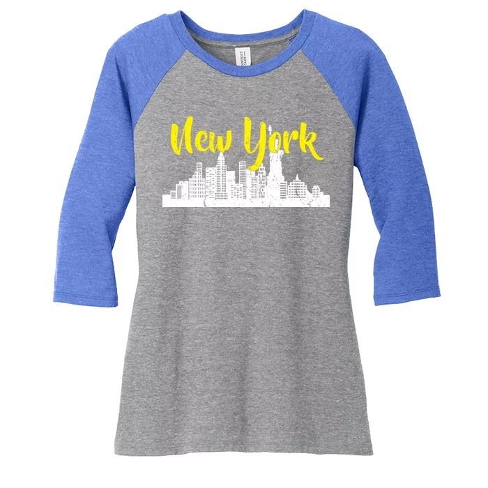 New York City Logo Women's Tri-Blend 3/4-Sleeve Raglan Shirt