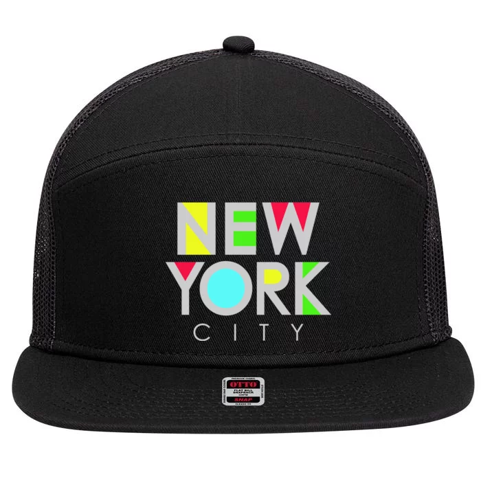 New York City Retro 7 Panel Mesh Trucker Snapback Hat