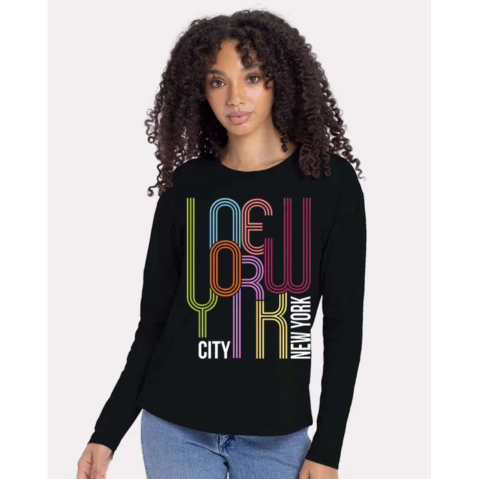 New York City Retro 80s Style Womens Cotton Relaxed Long Sleeve T-Shirt