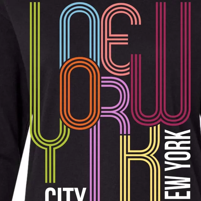 New York City Retro 80s Style Womens Cotton Relaxed Long Sleeve T-Shirt