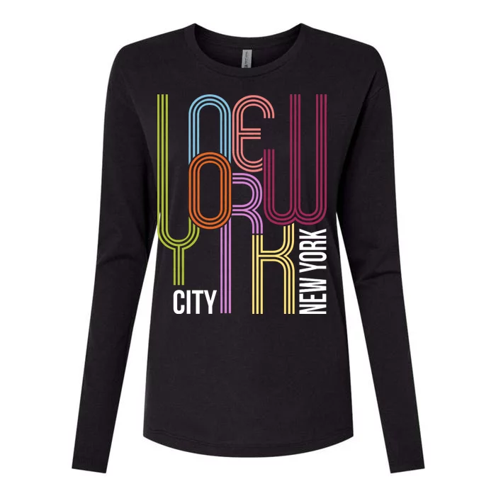 New York City Retro 80s Style Womens Cotton Relaxed Long Sleeve T-Shirt