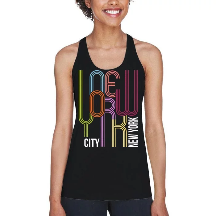 New York City Retro 80s Style Women's Racerback Tank