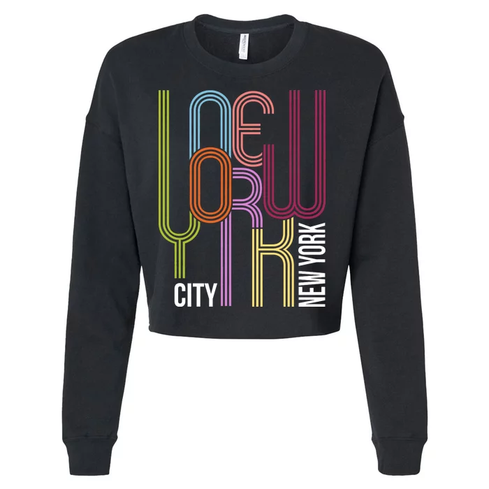 New York City Retro 80s Style Cropped Pullover Crew