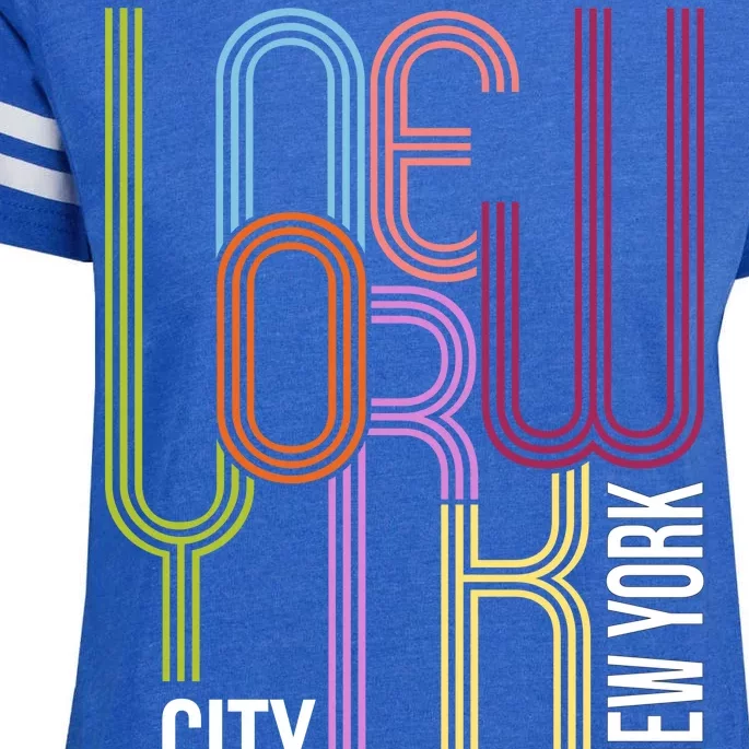 New York City Retro 80s Style Enza Ladies Jersey Football T-Shirt