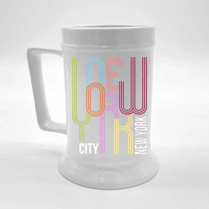 New York City Retro 80s Style Front & Back Beer Stein