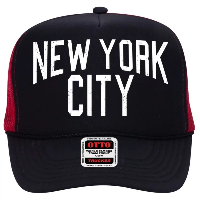 New York City Simple Logo High Crown Mesh Trucker Hat