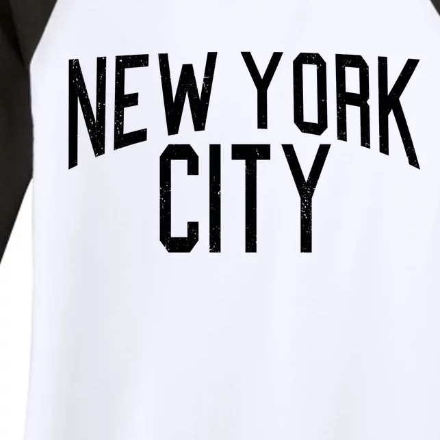 New York City Simple Logo Women's Tri-Blend 3/4-Sleeve Raglan Shirt