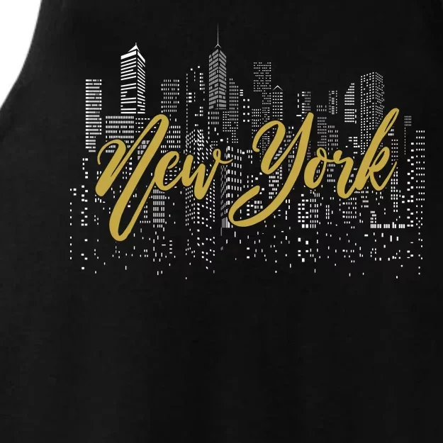 New York City Skyline  Buildings Ladies Tri-Blend Wicking Tank