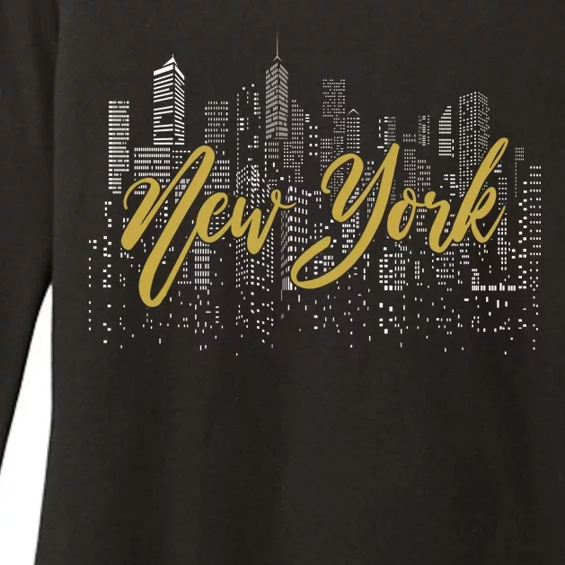 New York City Skyline  Buildings Womens CVC Long Sleeve Shirt