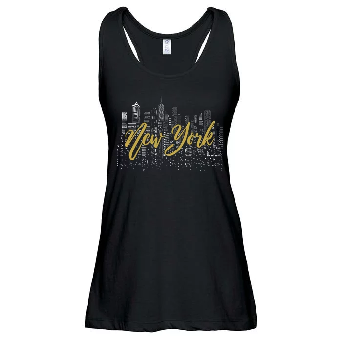 New York City Skyline  Buildings Ladies Essential Flowy Tank