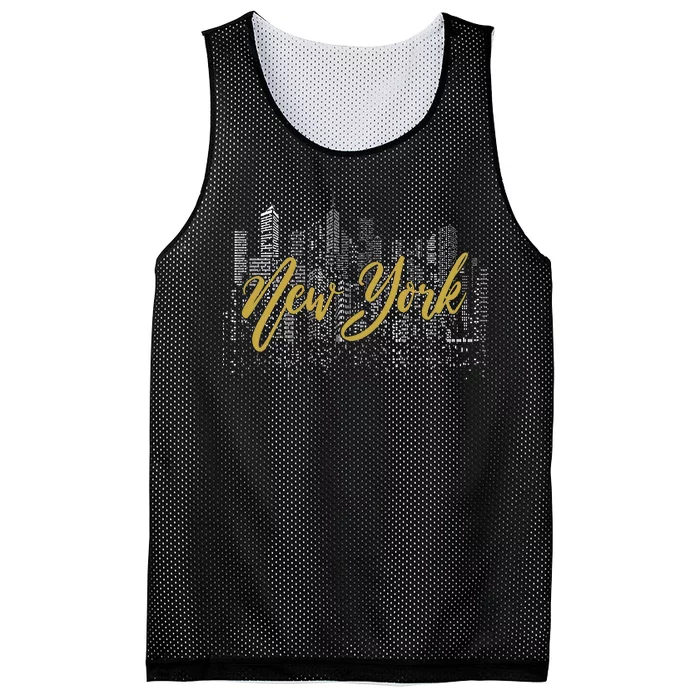 New York City Skyline  Buildings Mesh Reversible Basketball Jersey Tank