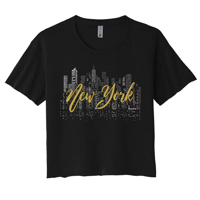 New York City Skyline  Buildings Women's Crop Top Tee