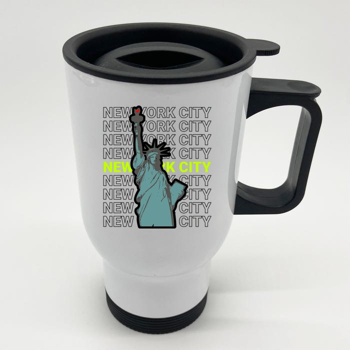 New York City Statue of Liberty Front & Back Stainless Steel Travel Mug