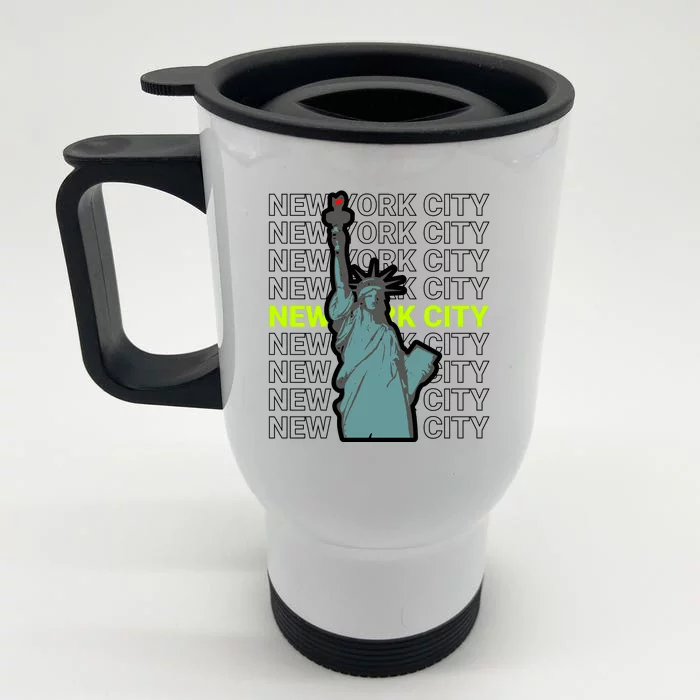 New York City Statue of Liberty Front & Back Stainless Steel Travel Mug