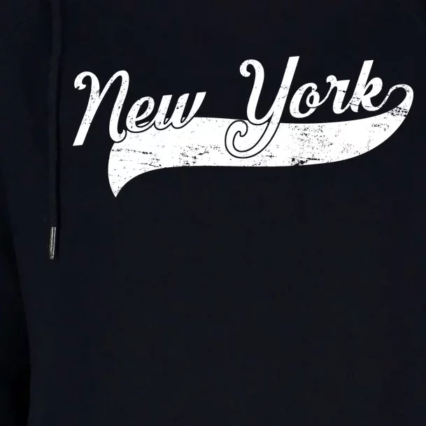 New York Classic Logo Womens Funnel Neck Pullover Hood