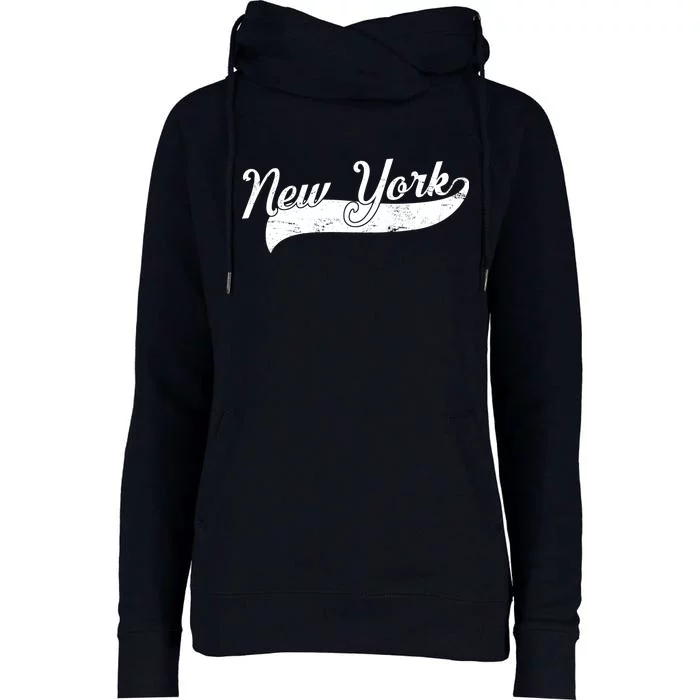 New York Classic Logo Womens Funnel Neck Pullover Hood