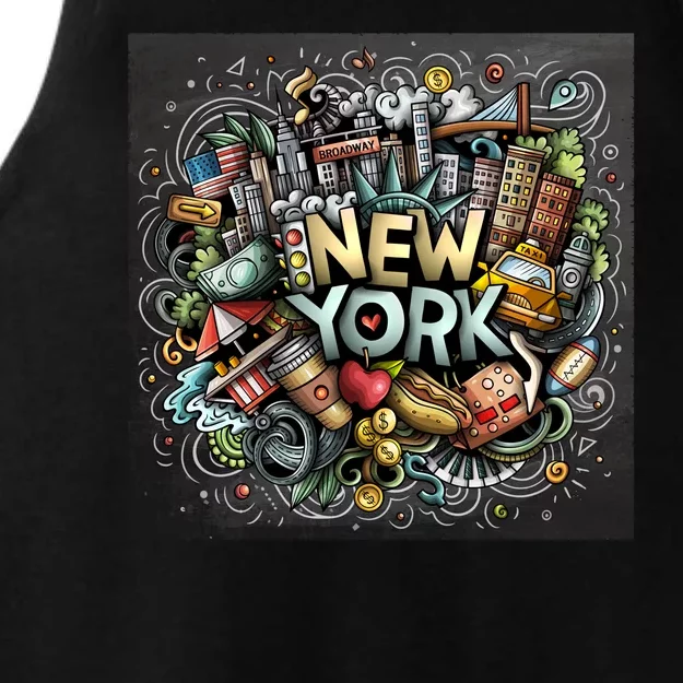 New York Illustration Ladies Tri-Blend Wicking Tank