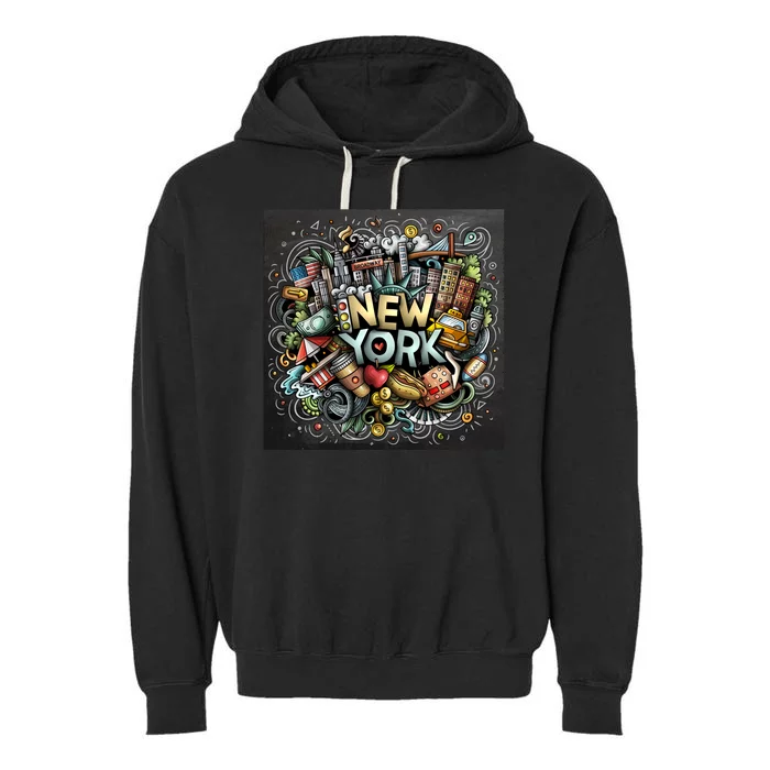 New York Illustration Garment-Dyed Fleece Hoodie