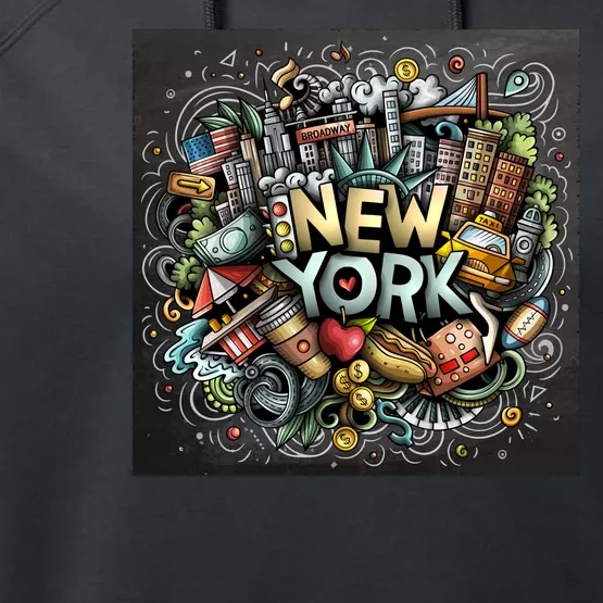 New York Illustration Performance Fleece Hoodie