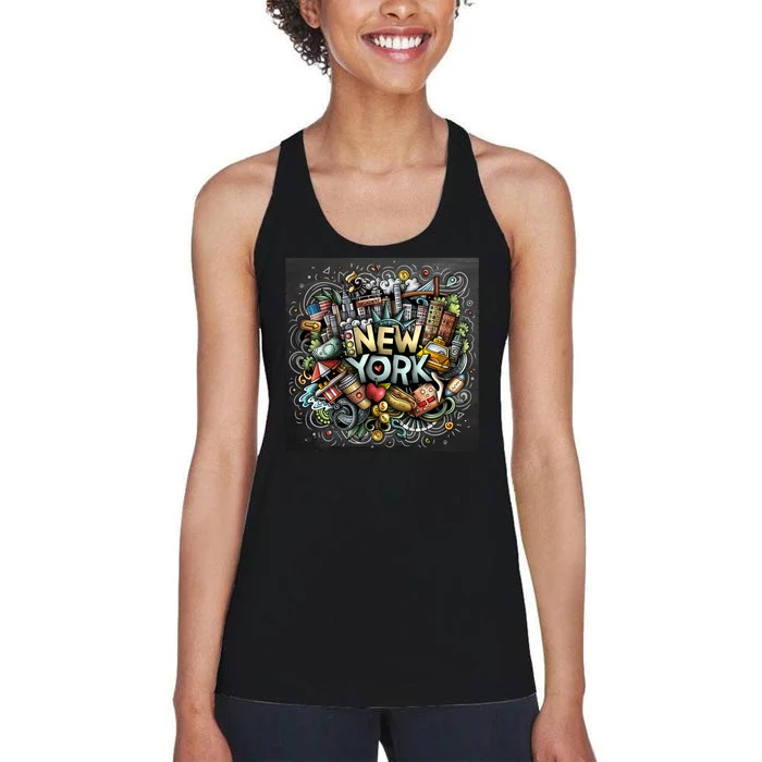 New York Illustration Women's Racerback Tank