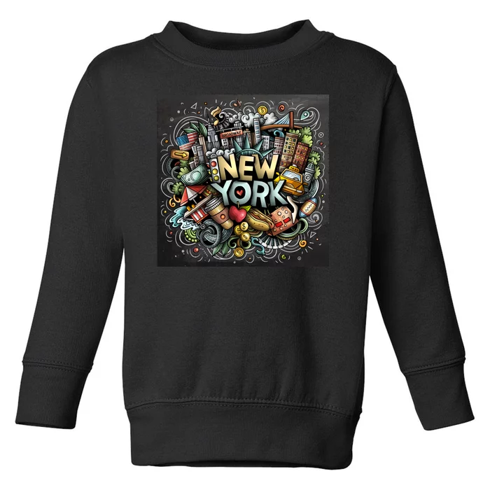 New York Illustration Toddler Sweatshirt