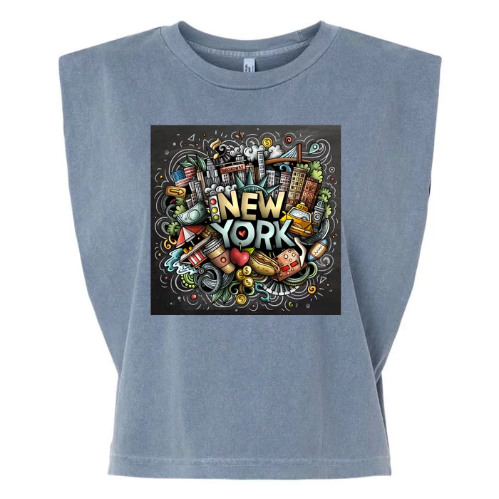 New York Illustration Garment-Dyed Women's Muscle Tee