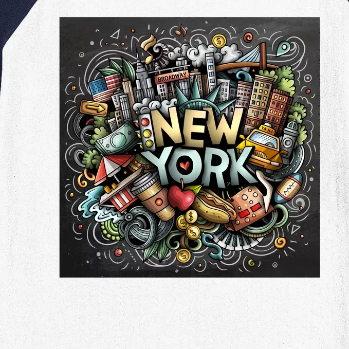 New York Illustration Baseball Sleeve Shirt