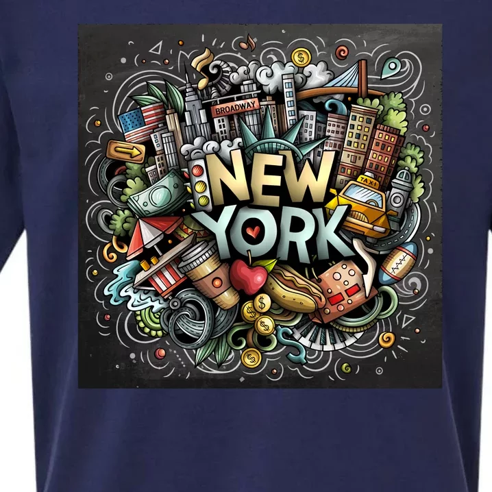 New York Illustration Sueded Cloud Jersey T-Shirt