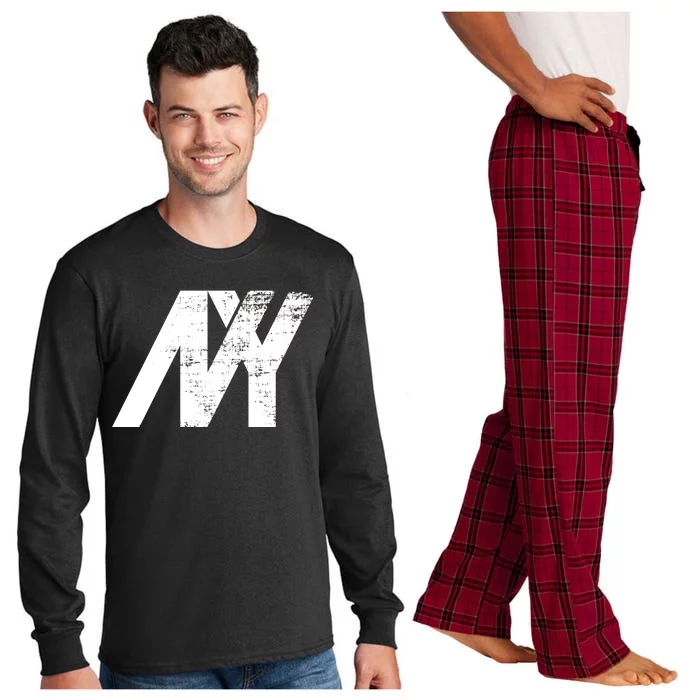 New York NY Grunge Long Sleeve Pajama Set