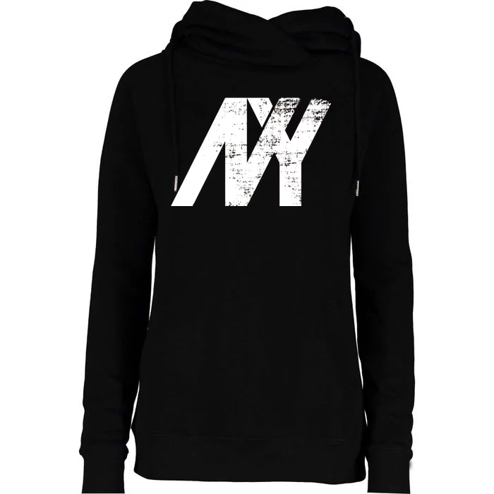 New York NY Grunge Womens Funnel Neck Pullover Hood