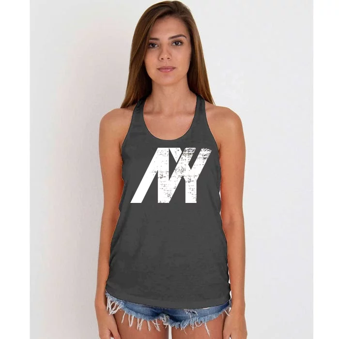 New York NY Grunge Women's Knotted Racerback Tank