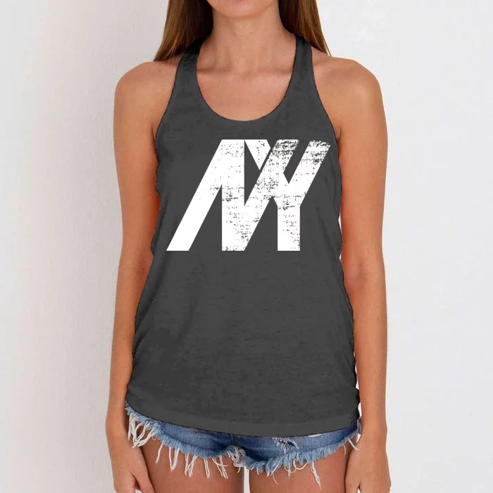 New York NY Grunge Women's Knotted Racerback Tank