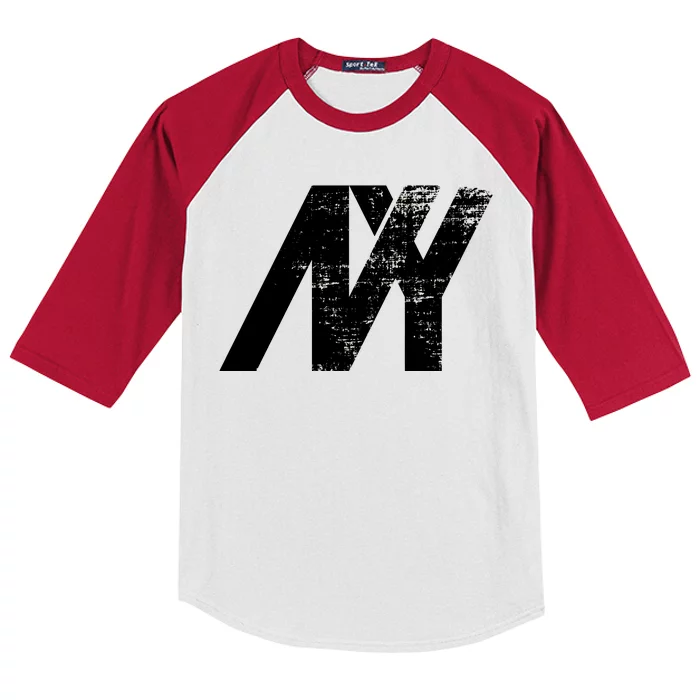 New York NY Grunge Kids Colorblock Raglan Jersey