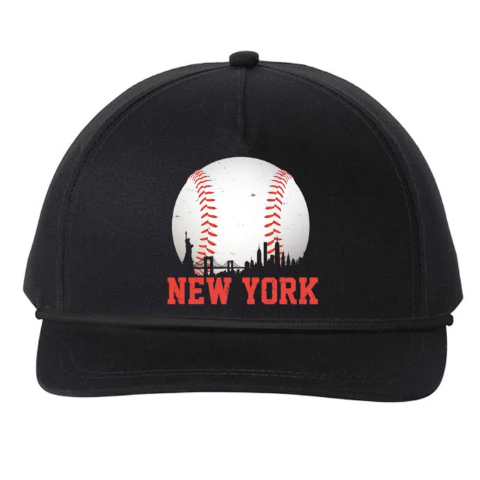 New York Skyline Baseball Sports Fan Snapback Five-Panel Rope Hat