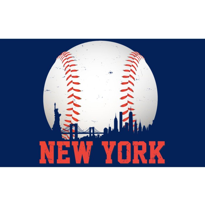 New York Skyline Baseball Sports Fan Bumper Sticker