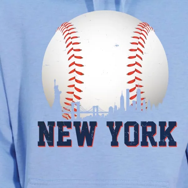 New York Skyline Baseball Sports Fan Unisex Surf Hoodie