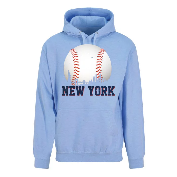 New York Skyline Baseball Sports Fan Unisex Surf Hoodie