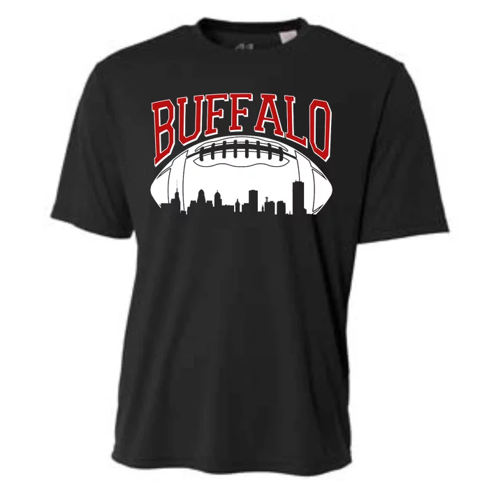 New York Skyline Buffalo Football Fan Cooling Performance Crew T-Shirt