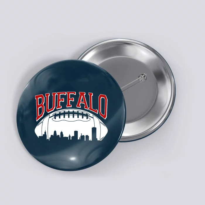 New York Skyline Buffalo Football Fan Button