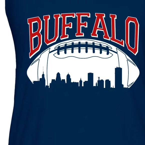 New York Skyline Buffalo Football Fan Ladies Essential Flowy Tank