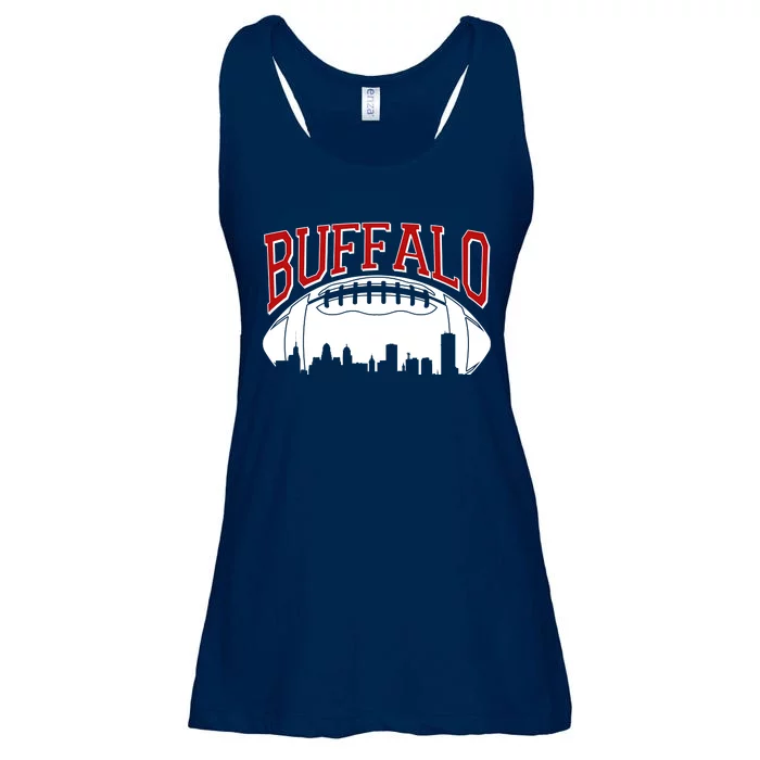 New York Skyline Buffalo Football Fan Ladies Essential Flowy Tank