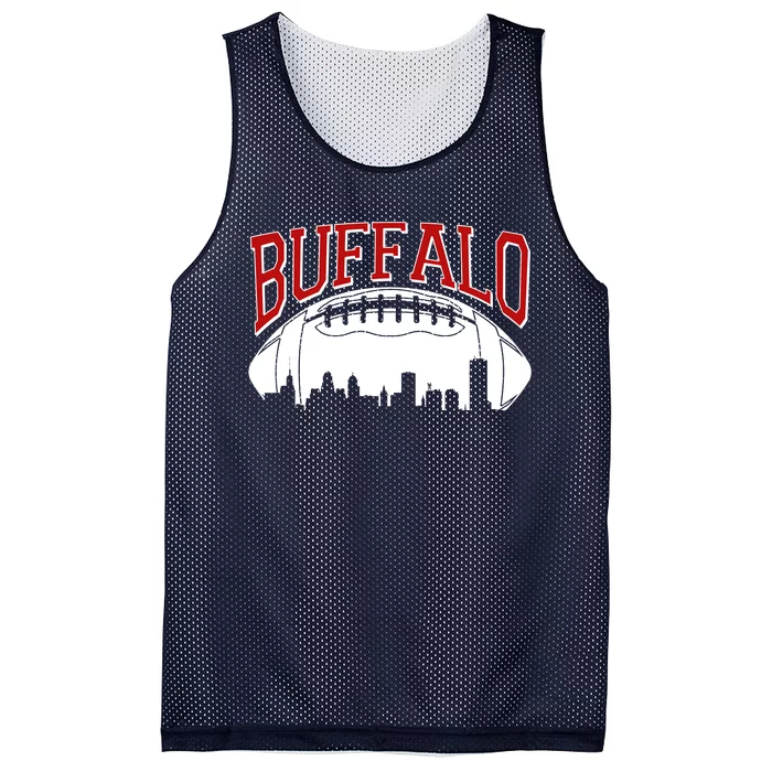 New York Skyline Buffalo Football Fan Mesh Reversible Basketball Jersey Tank