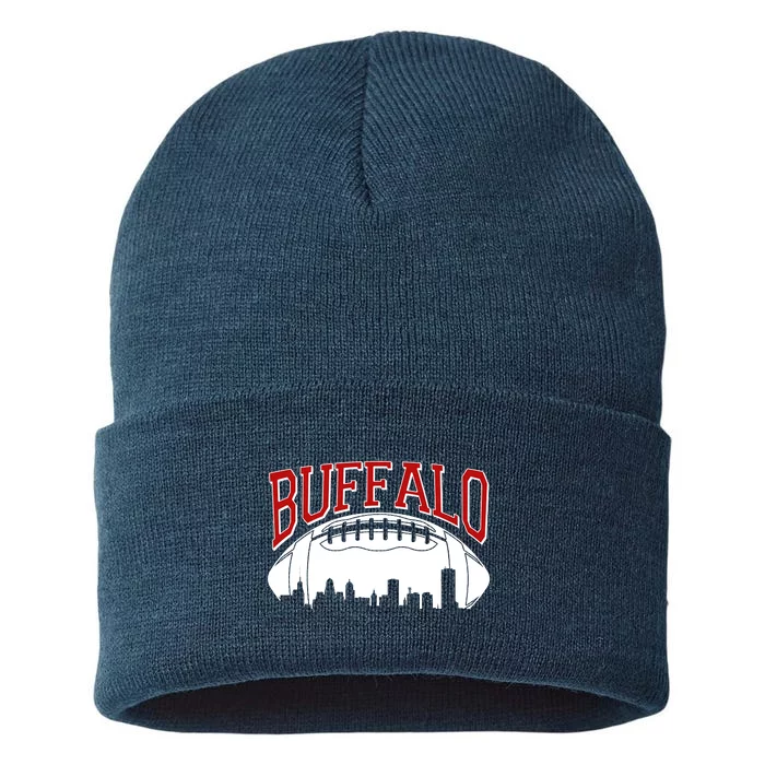 New York Skyline Buffalo Football Fan Sustainable Knit Beanie