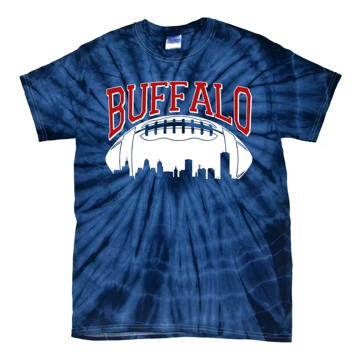 New York Skyline Buffalo Football Fan Tie-Dye T-Shirt