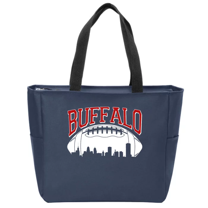 New York Skyline Buffalo Football Fan Zip Tote Bag