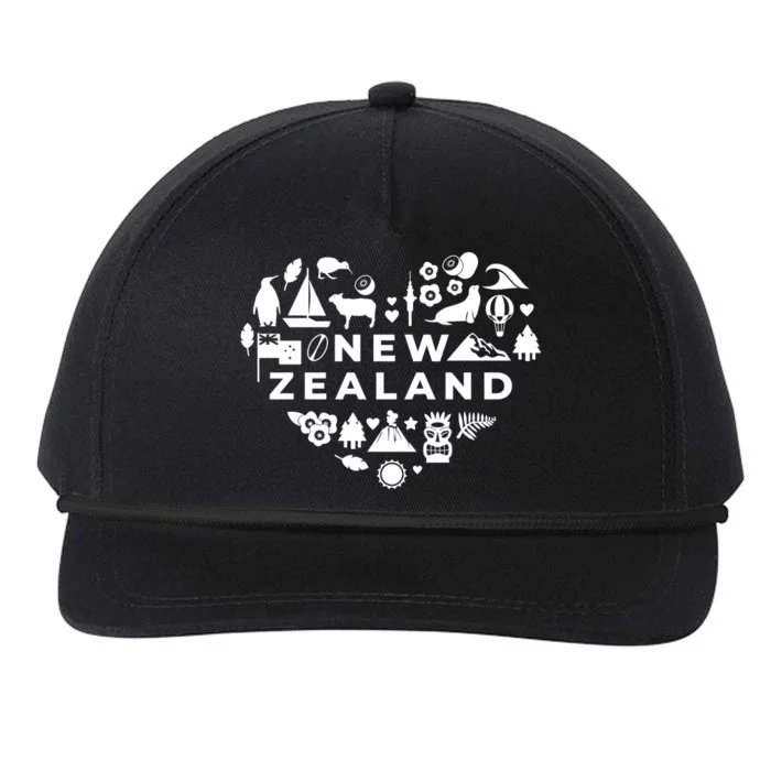 New Zealand Heart Snapback Five-Panel Rope Hat